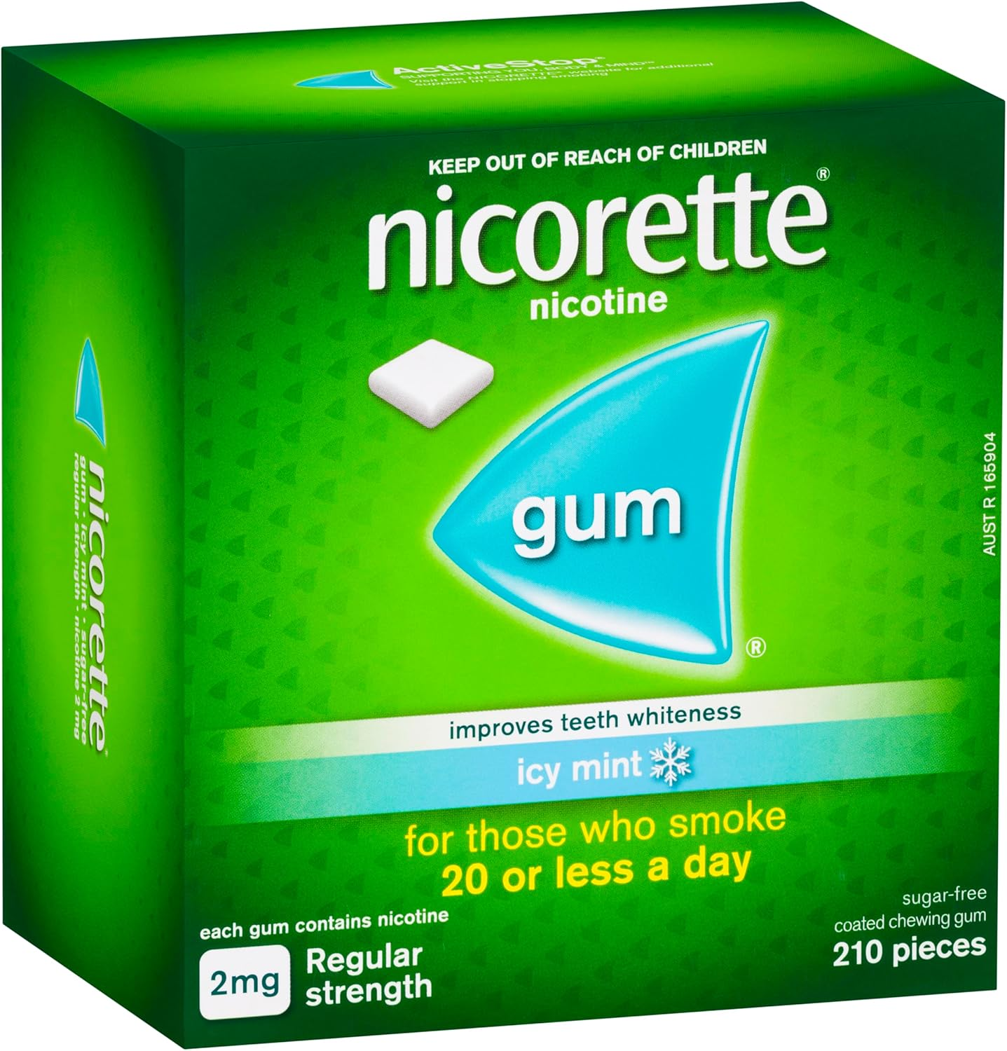 Nicorette Quit Smoking Regular Strength Nicotine Gum Icy Mint 210 Pack image number 2