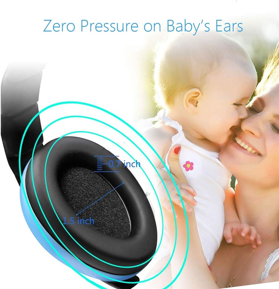 Baby Noise Cancelling Earmuffs for 0-3 Years, Unisex, Blue, SNR 26 Db / NRR 31Db Protection, Perfect for Sleeping, Airplane, Concerts, Toddlers & Infants image number 6