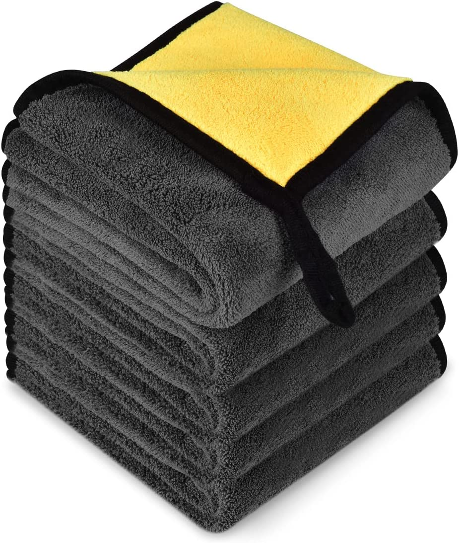 Microfiber Towel 5 Pack, Super Absorbent Drying Microfiber Cleaning Cloth for Car, House, Kitchen, Window image number 6
