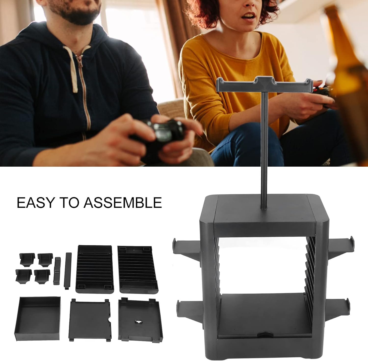 Game Storage Tower, Multi Purpose Desktop Storage Rack All in One Design, ABS Gamepad Disc Storage Bracket for for for Series image number 4