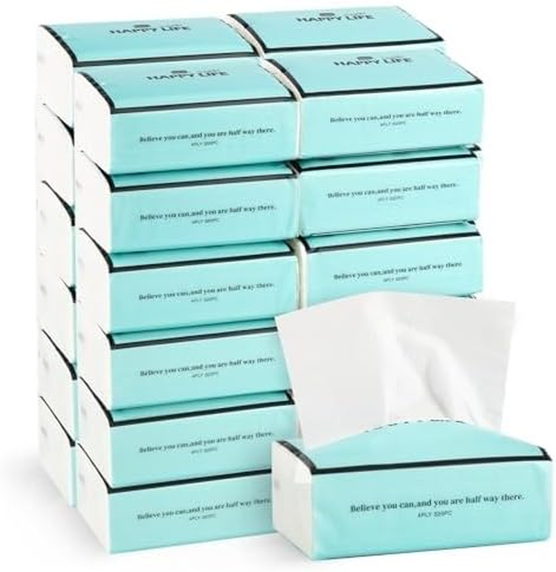 24 Packs 1920 Sheets Soft Facial Tissues - 4 Ply 80 Sheets per Pack Unscented Disposable Household Facial Tissues Fit for Home,Office,School,Car,Handbag Use image number 3