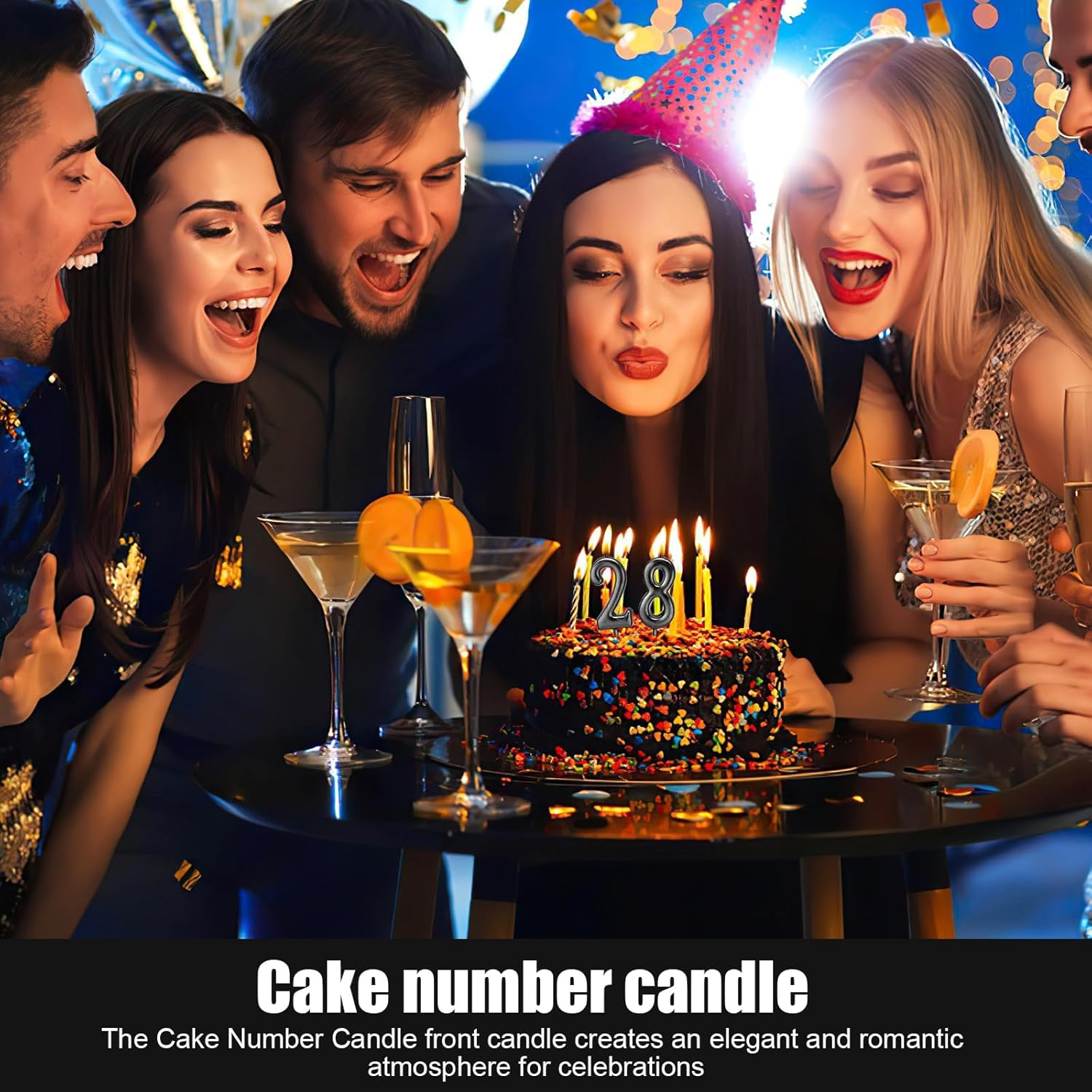 Cake Candles, 10 Pcs Birthday Number Candles, Birthday Cake Candles for Party Celebration (Black) image number 5