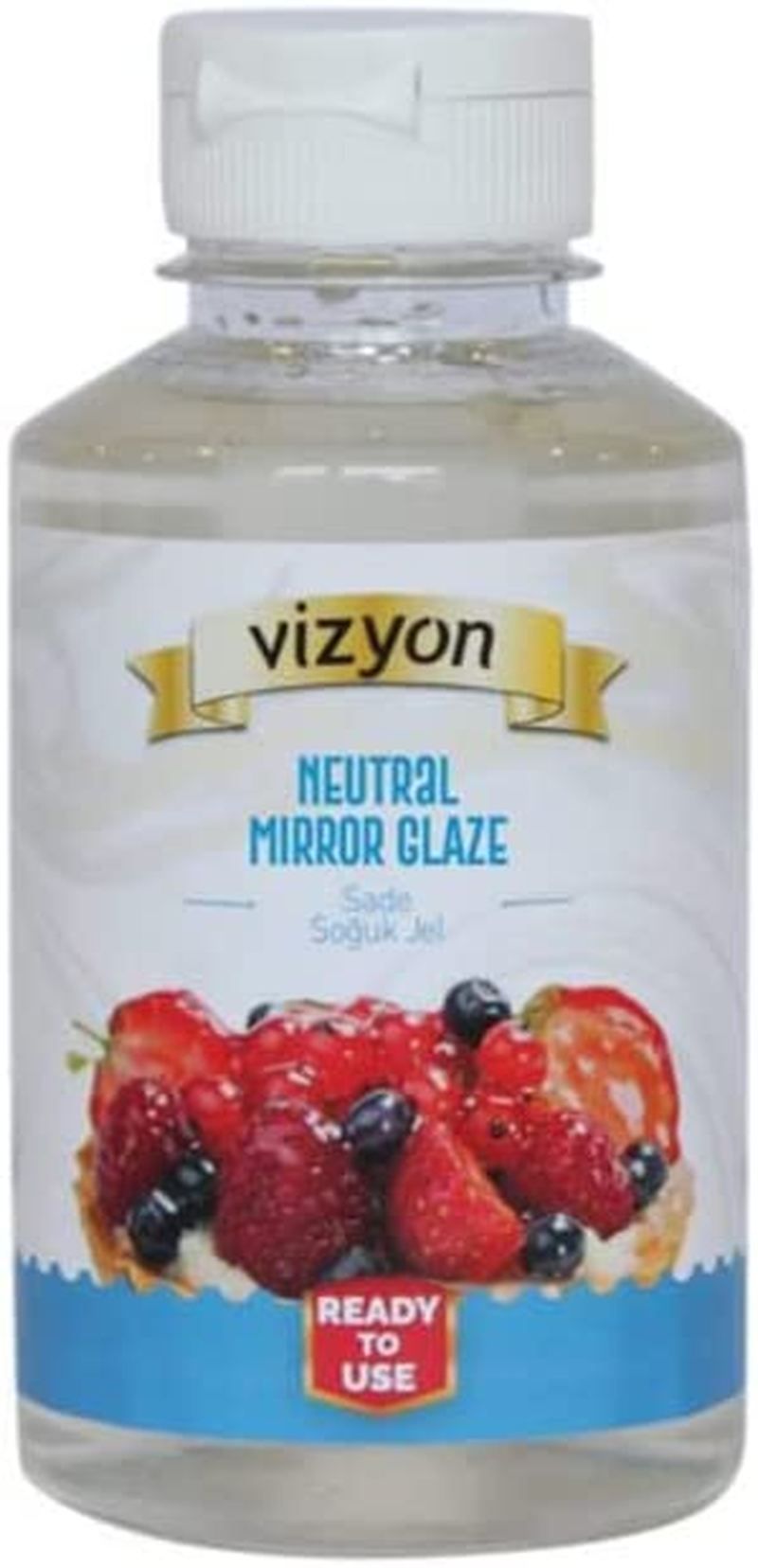 Vizyon Ready to Use Glamour Mirror Glaze 500 G, Raspberry image number 3