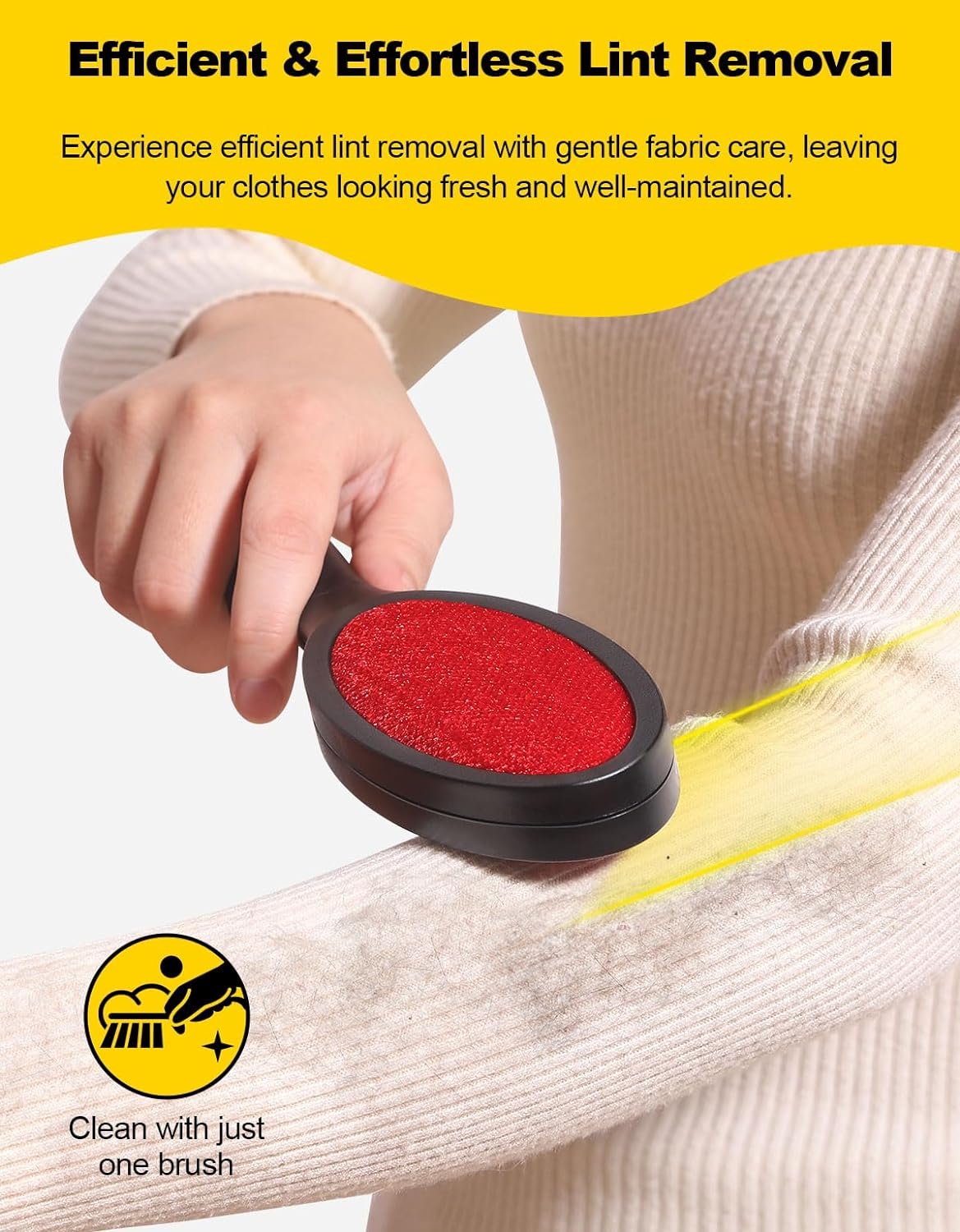 Lint Brush Lint Remover Lint Brushes for Clothes - Dual Sided Reusable Pet Hair Remover for Clothes Sheet Carpet Furniture Fabric - Set of 2 image number 3