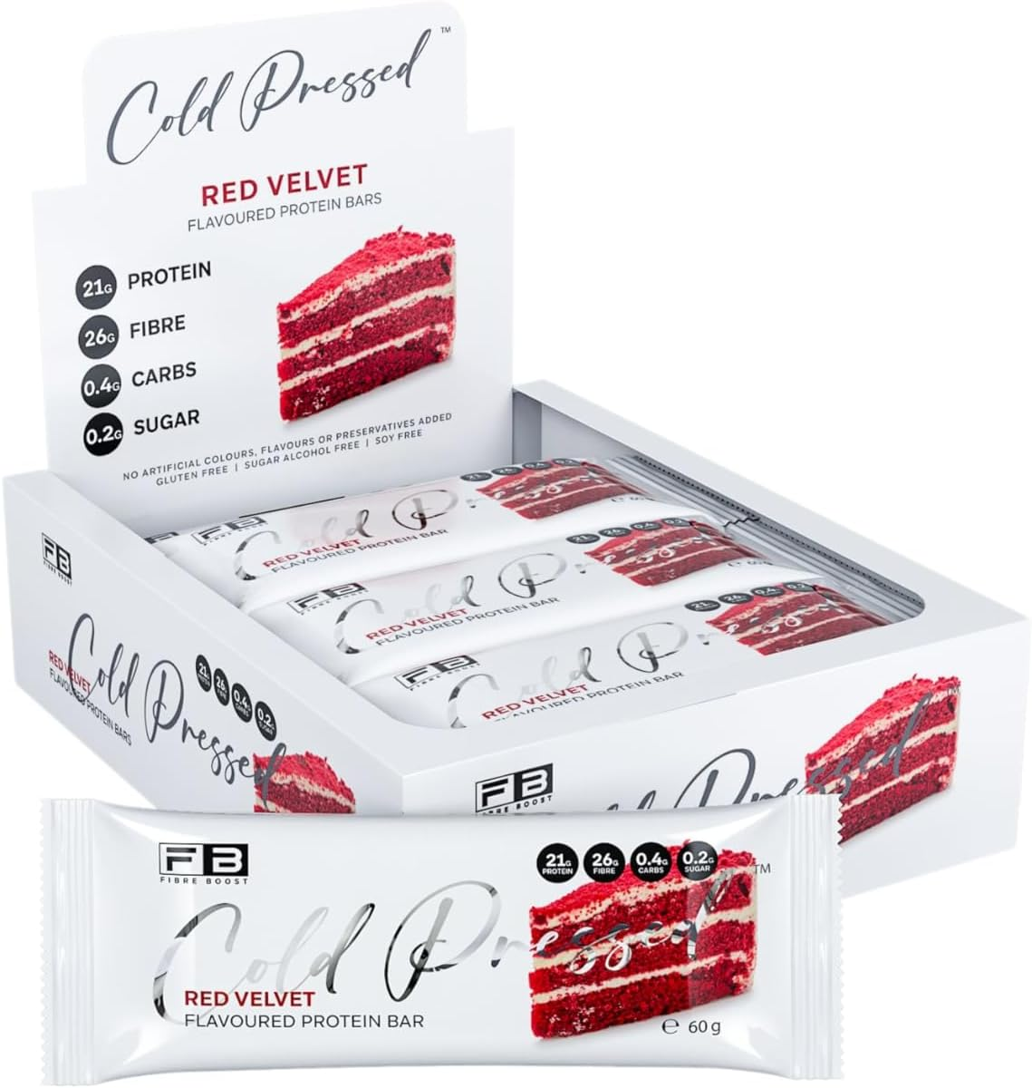 Fibre Boost Cold Pressed Red Velvet Flavoured Protein Bar