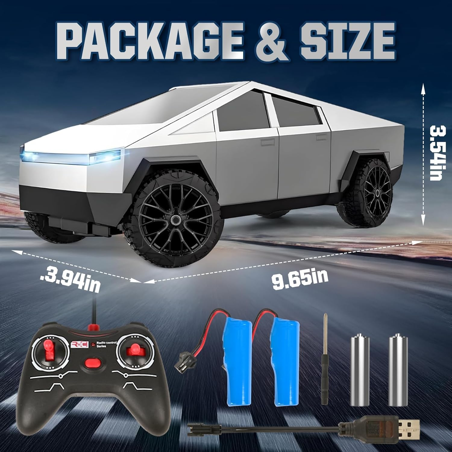 1:24 RC Car Toys - All Terrain High Speed Remote Control Car with Light and Loadspace, Electric Vehicle Toys for Kids, Gifts for Kids, Boys and Girls image number 2