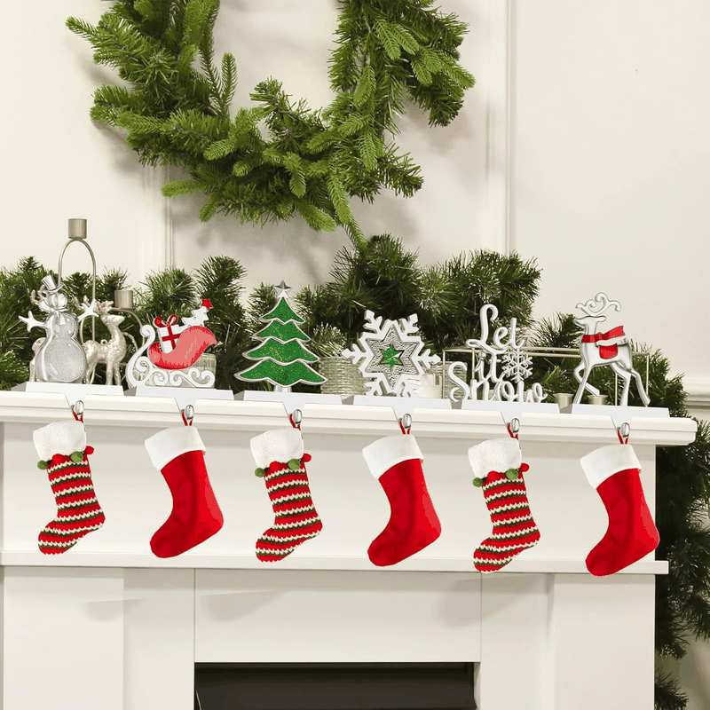 Christmas Stocking Holders for Mantle Weighted Metal Stocking Hangers Hooks for Fireplace Christmas Decorations (Set of 4) image number 4