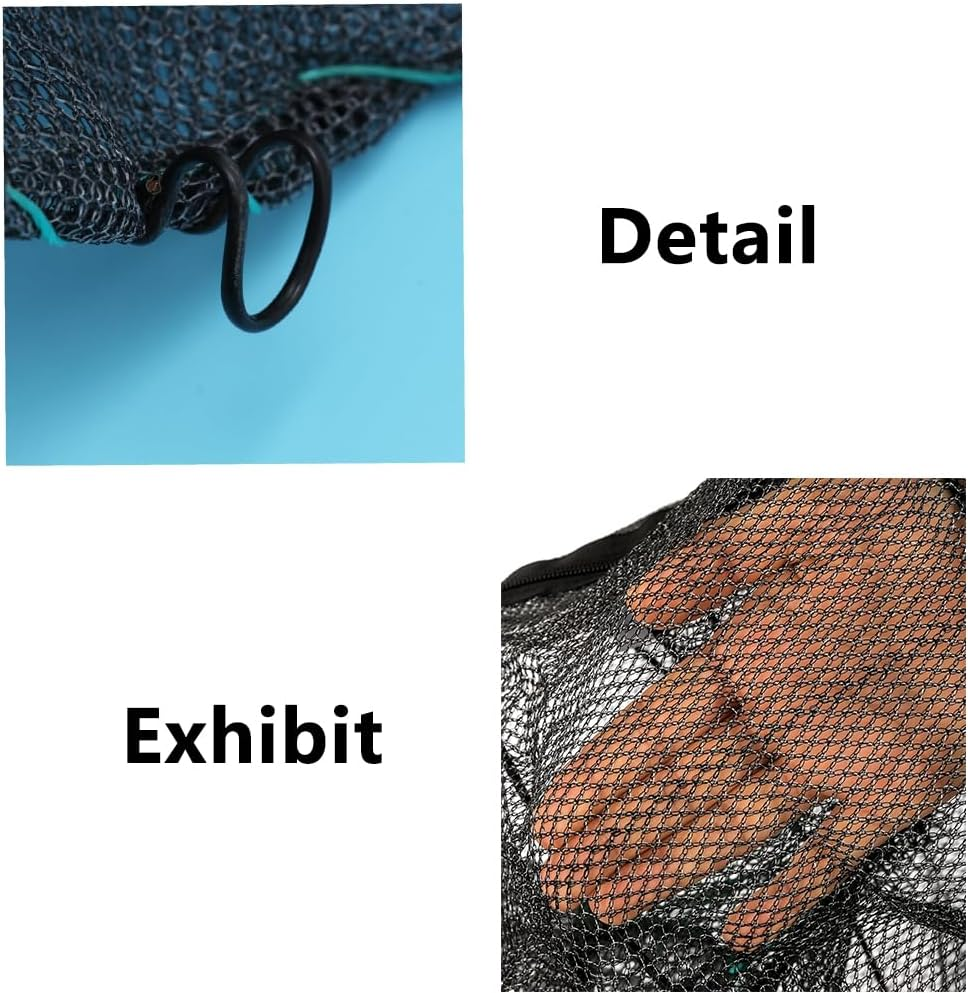 Set of 2 Fishing Bait Trap, Collapsible Cast Net, Trap Net for Catching Crabs, Lobster, Shrimp and Crayfish, Portable Folded Fishing Accessories image number 3