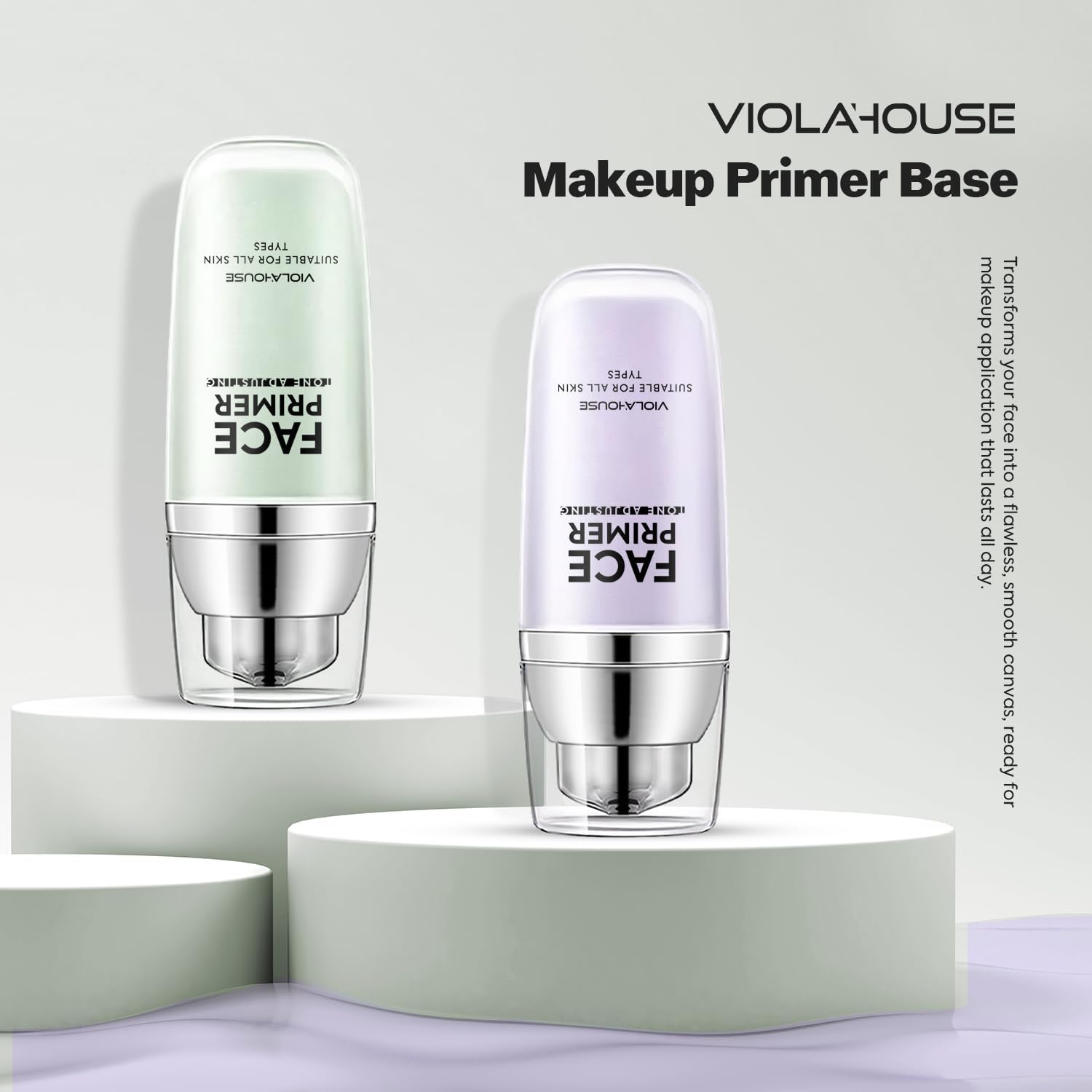 VIOLA HOUSE Primer Makeup,Primer Foundation Base Long-Lasting & Hydrating,Brightens & Primes,Fine Lines Treatment,Face Primer for Smooth and Even Complexion(Purple) image number 6