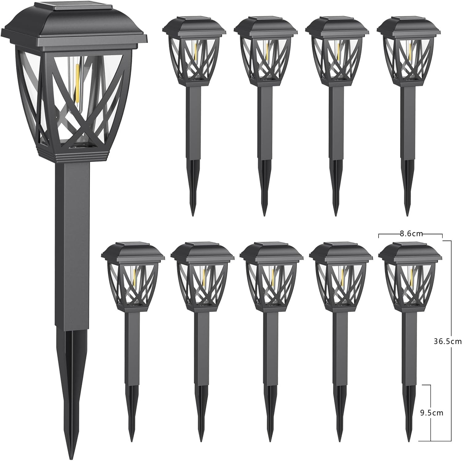 Solar Pathway Lights Outdoor 10 Pack, Bright Solar Lights Outdoor, Outdoor Waterproof Auto On/Off Outdoor Solar Lighting for Yard Landscape Path Lawn Patio Walkway image number 5