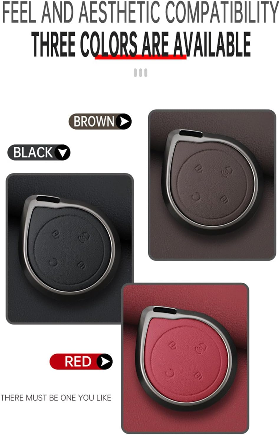 Ontto Alloy Leather Key Fob Cover Fit for GWM POER Cannon Alpha Great Wall Pickup Truck 2025 2024 2023 Remote Key Shell Case Keyring Key Holder Bag Keychain Accessories - A-Red image number 5