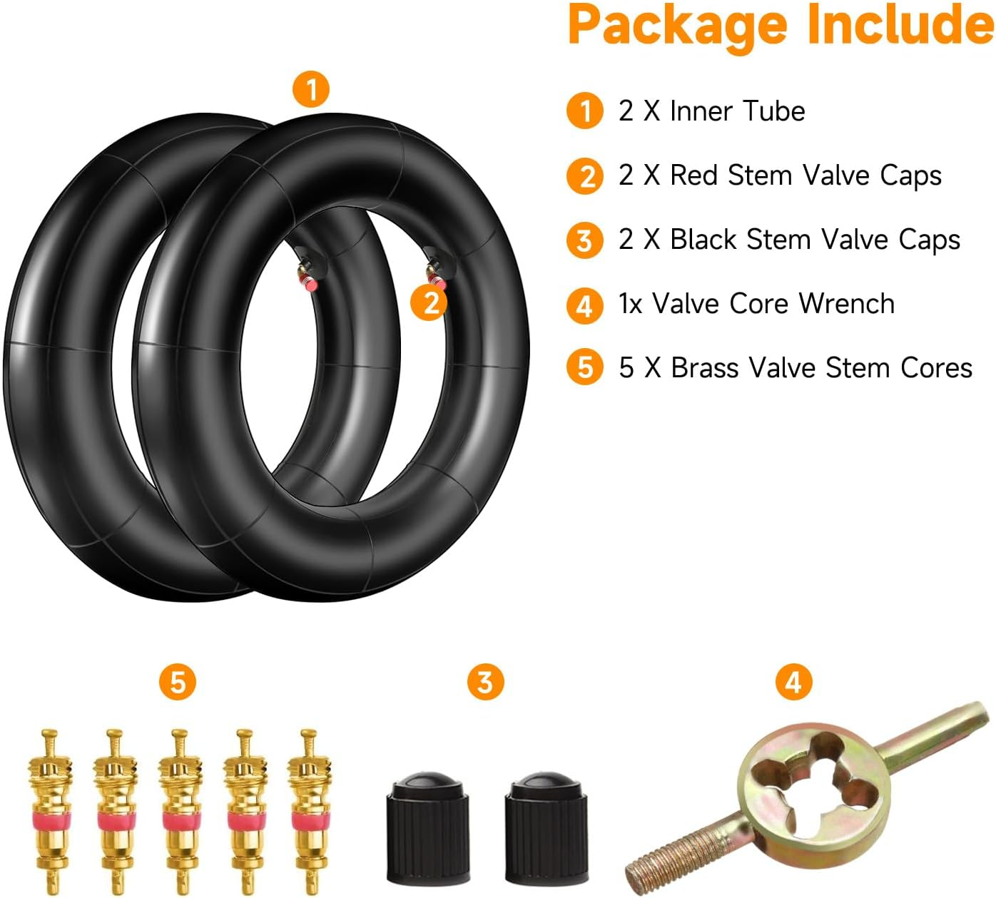 FVRITO 2.75/3.00-10 3.00X10 2.50X10 80/100-10 Inner Tube for XR50 XR70 CRF50 CT70 EZ90 Cub Razor RSF650 KLX110 DRZ110 50Cc 70Cc 90Cc 110Cc 125Cc Dirt Pit Bike Scooter Moped image number 2