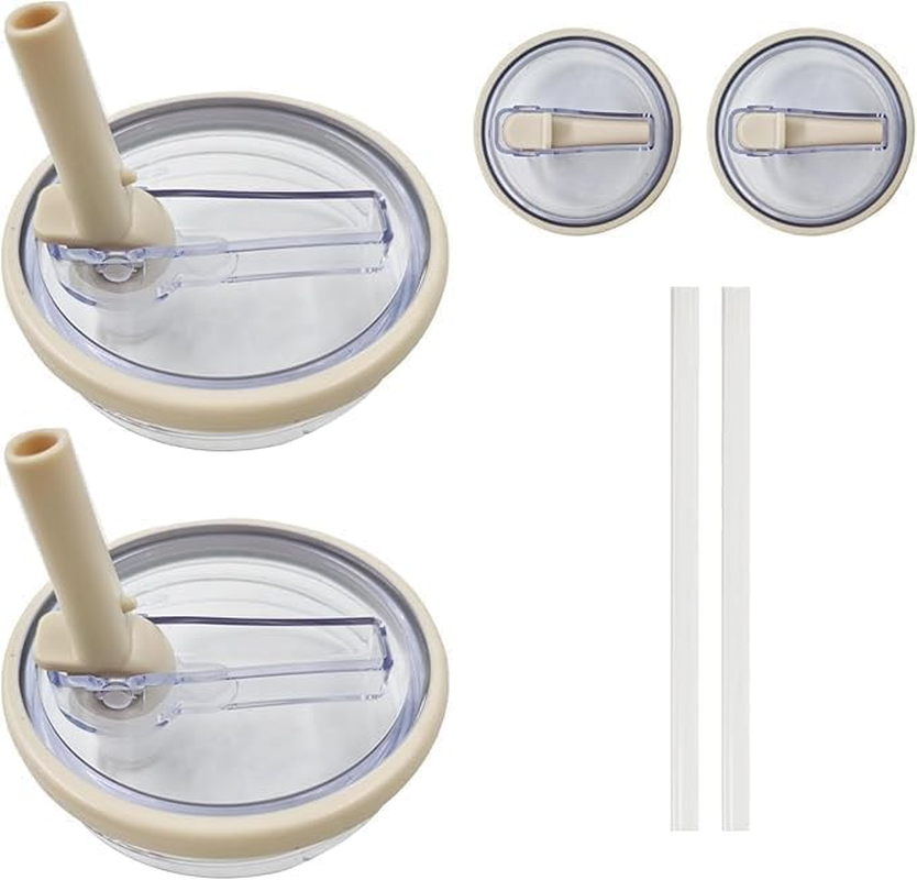 40 Oz Tumbler Lid Replacement, Compatible with Stanley Cup, Pack of 2 (Milky) image number 4