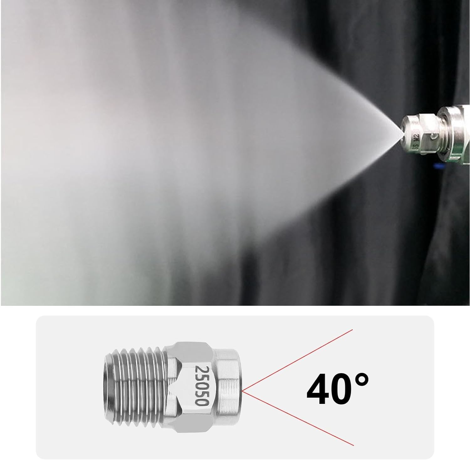 4PCS Stainless Steel High Pressure Sprayer Nozzle 1/4" MNPT Thread 25-Degree Spray Angle Pressure Washer Nozzle Replacement image number 6