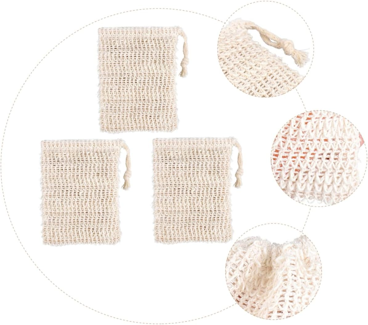3Pcs Soap Storage Bag Bathroom Soap Pouch Mesh Bag for Shower Accessories Light