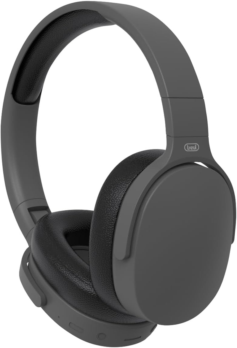 Trevi DJ 12E45 BT Wireless Headphones with Built-In Microphone and MP3 Player, AUX Input, with Foldable Headband, Compatible with Smartphones and PC, Autonomy 5-7 Hours, Charging in 1-2 Hours