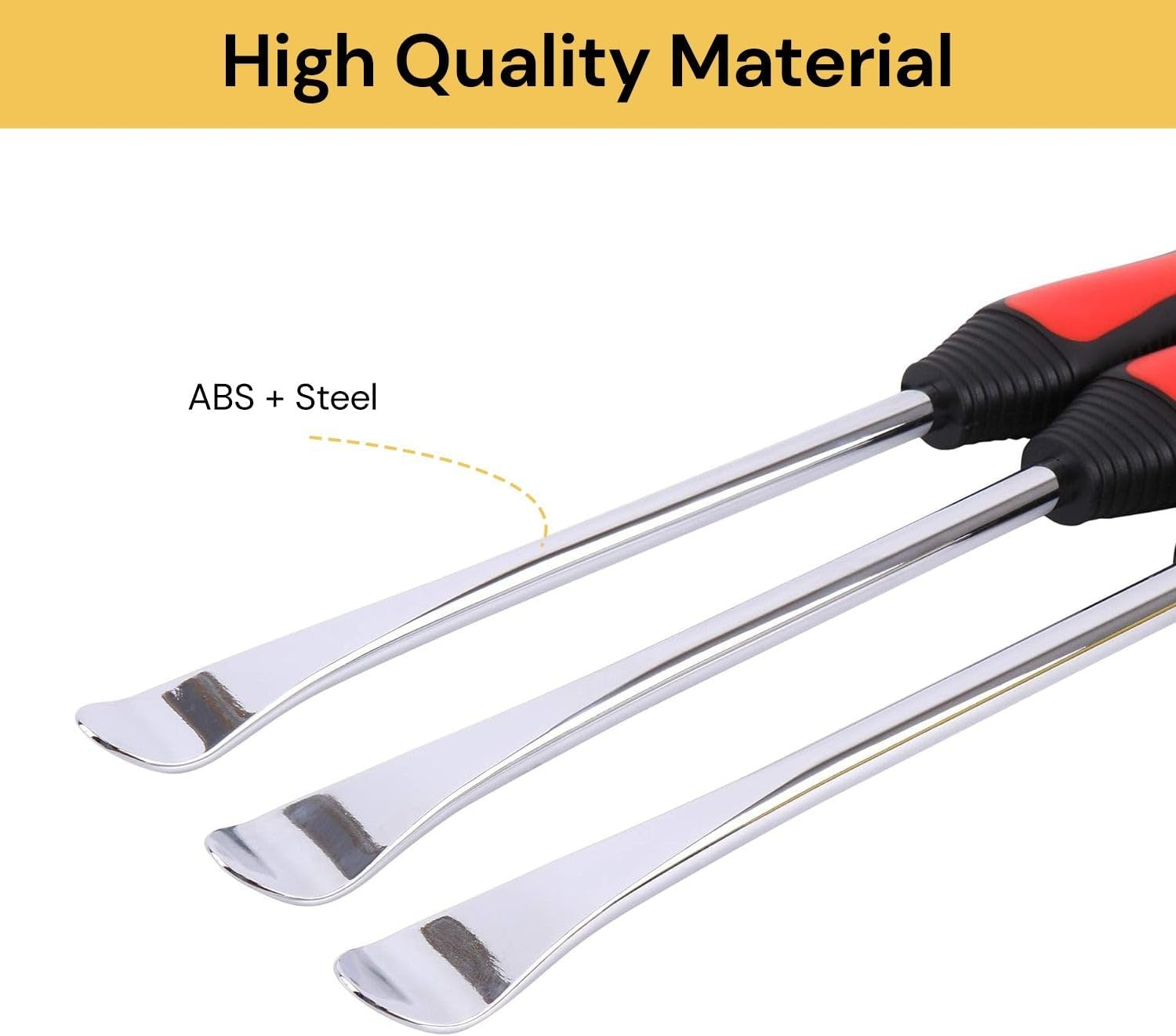 EZONEDEAL 5 in 1 Tire Levers Spoon Set - 3 Tire Lever Tool Spoon + 2 Wheel Rim Protectors Tool Kit for Motorcycle Bicycle Bike Car Tire Changing Removing-Red, Tire Repair Kit image number 1