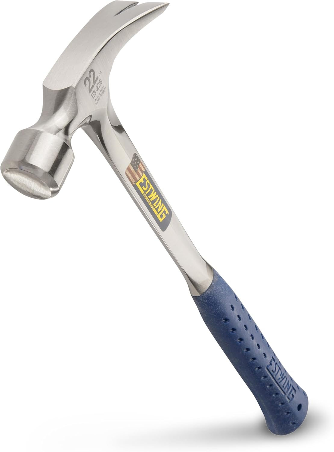 Estwing E3‐22S 22 Oz Straight Claw Hammer with Smooth Face & Shock Reduction Grip, Silver image number 5