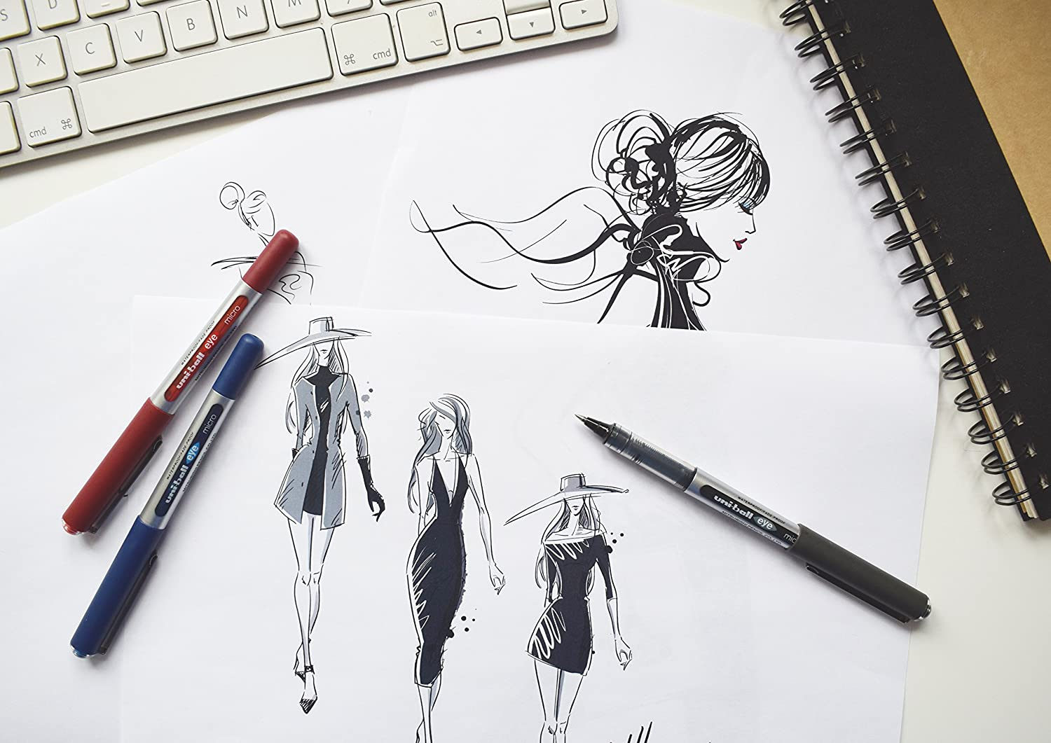 Uniball Eye 0.38 Mm Ultra Micro Rollerball Fine Nib Pen Pack of 12, Black