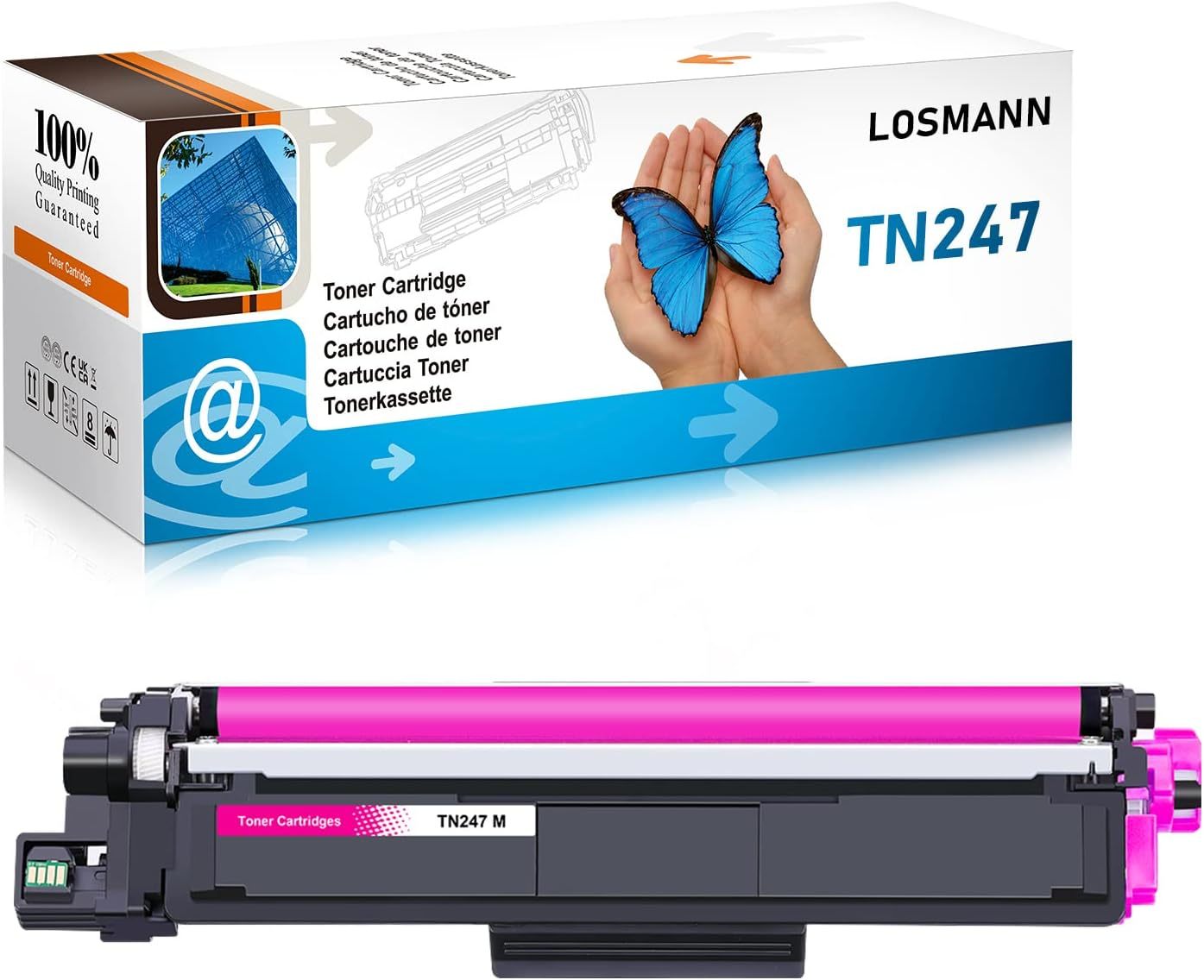 LOSMANN 1 X Cyan Toner Compatible with Brother TN-247 TN-243 for Brother MFC-L3770CDW MFC-L3750CDW HL-L3230CDW HL-L3210CW MFC-L3710CW DCP-L3550CDW MFC-L3730CDN DCP-L3510CDW - L3277 0CDW DCP-L3517CDW
