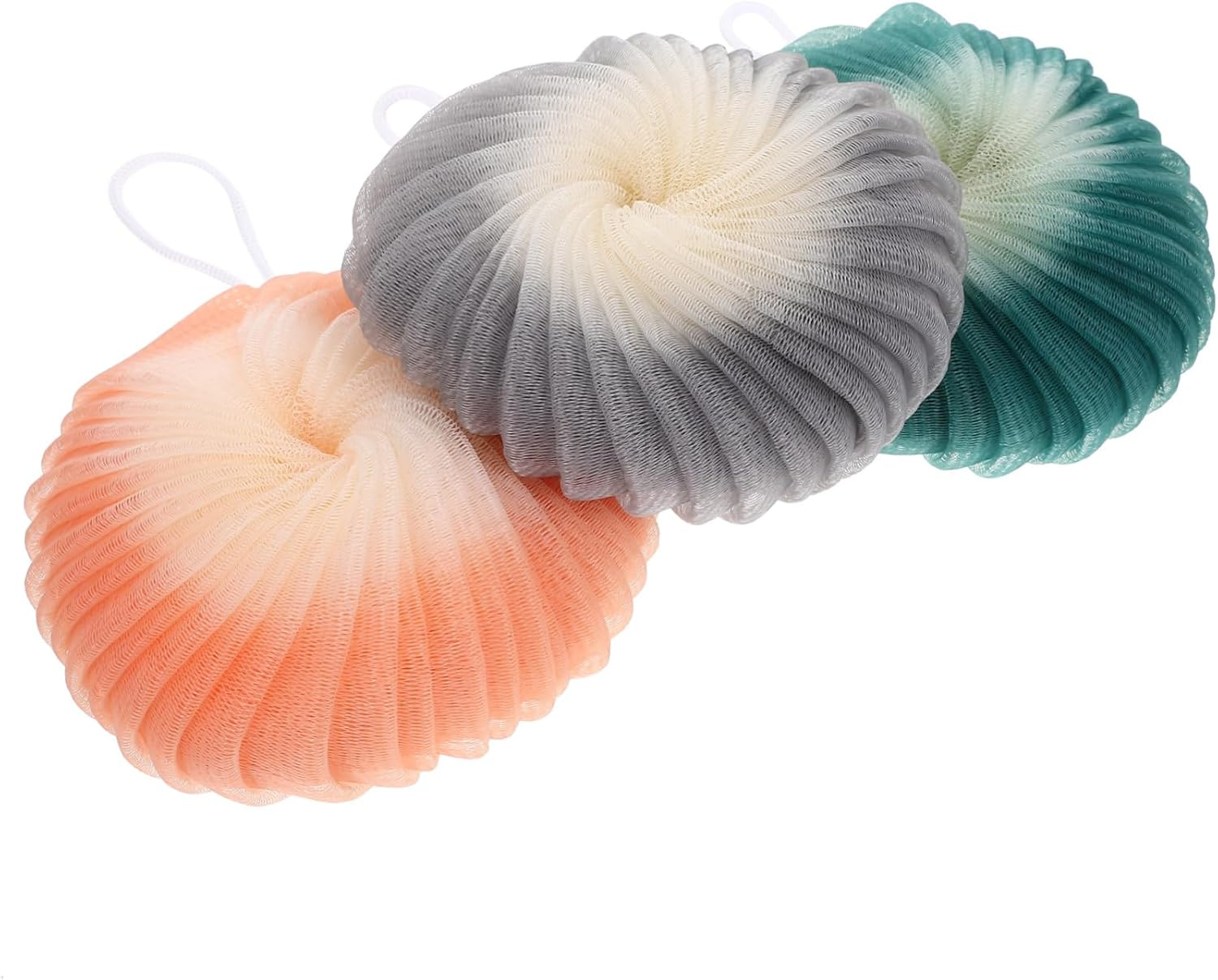 3Pcs Conch Flower Bath Ball Shower Loofah for Body Exfoliator Travel Friendly Bath Scrubber Made of Soft Material for Home and Showering image number 1