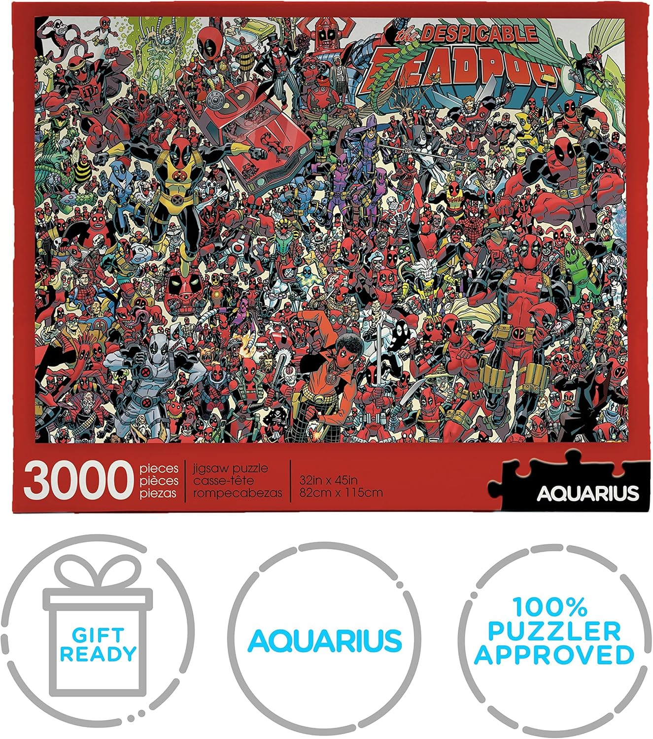 AQUARIUS Marvel Puzzle Deadpool (3000 Piece Jigsaw Puzzle) - Officially Licensed Marvel Merchandise & Collectibles - Glare Free - Precision Fit - 32 X 45 Inches, Multicolor image number 4