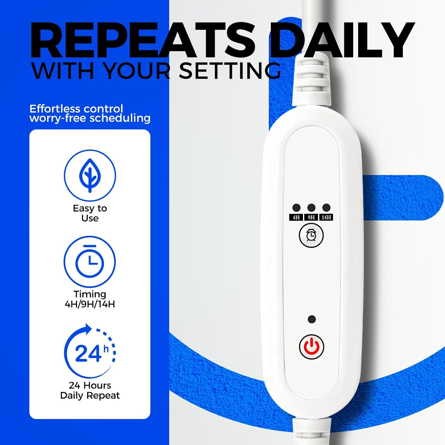 Barrina Grow Light for Indoor Plants, 25W Full Spectrum LED Grow Light Bulb with Timing and Hanging System, 4H/9H/14H Timer, Grow Lamp for Seedlings Growing, Blooming, Fruiting image number 4