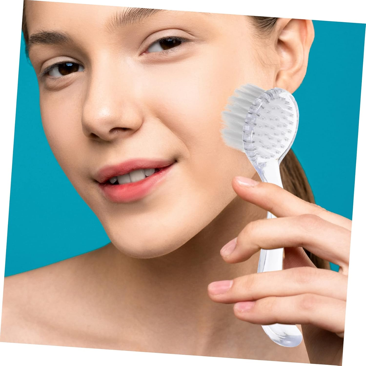 6Pcs Manicure Brush Fingernail Brush Tool Nail Cleaner Compact and Comfortable - Transparent image number 2