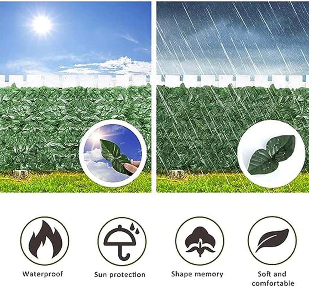 Artificial Ivy Privacy Fence Screen, 300X100Cm Artificial Hedges Fence, Garden Screening Panel Vine Leaf Decoration, for Outdoor, Garden, Patio, Backyard image number 6