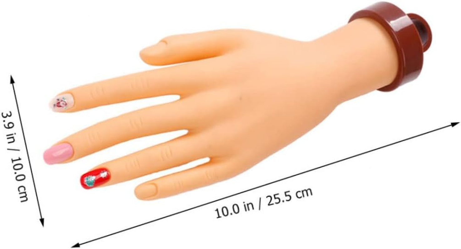 Flexible Nail Practice Hand Model with Stand, Realistic Soft Fake Manicure Training Tool for Professional Nail Art and Gel Design Users in Salon and Home Use image number 6