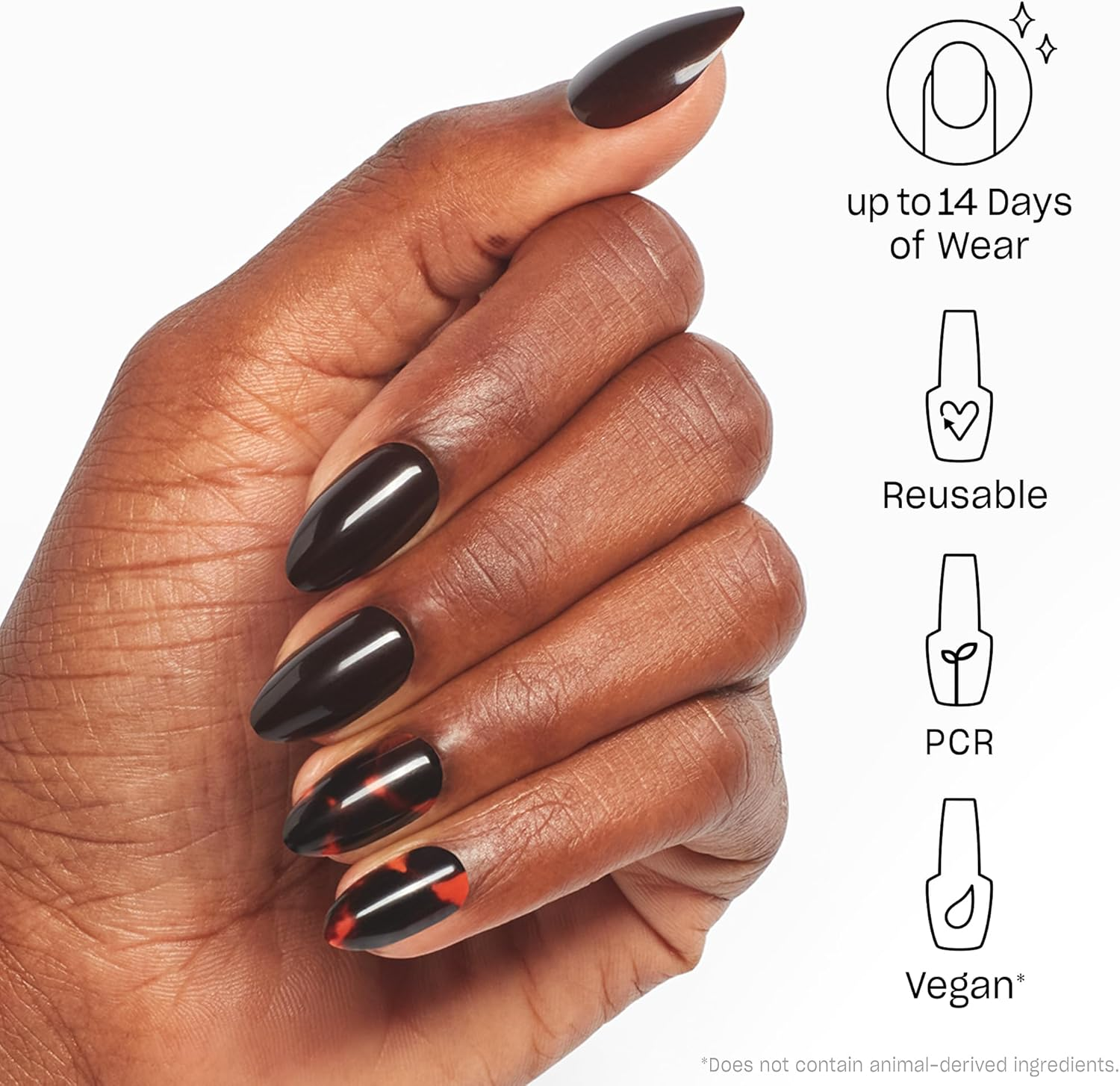 OPI Xpress/On Press on Nails, up to 14 Days of Wear, Gel-Like Salon Manicure, Reusable, Vegan, Sustainable Packaging, with Nail Glue, This Turtle ​Bytes image number 4