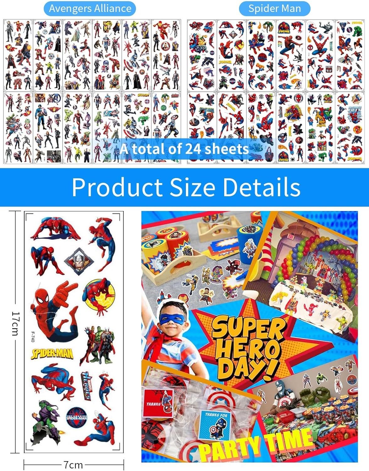 24 Sheets Cartoon Stickers, Laptop Stickers, Waterproof Stickers, Anime Character Stickers, Cute Cartoon Sticker, Comic Legends Stickers, Party Gift, Superhero Decals for Teens Boys Girls image number 5
