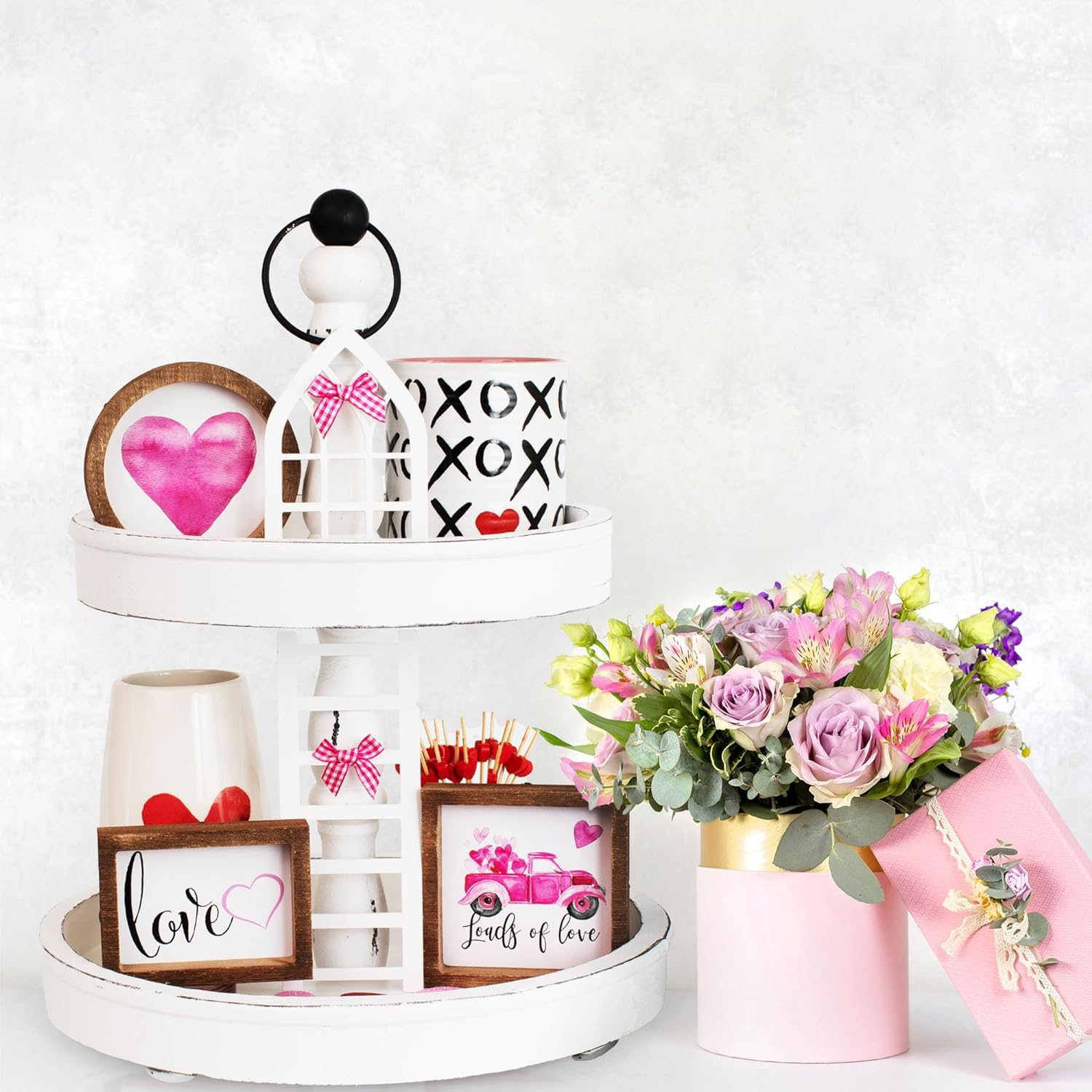 The Ultimate Farmhouse Tiered Tray Decor Set - Beautiful Year round Seasonal & Fall Holiday Decoration Bundle - the Perfect Lemon and Summer Centerpiece Design for Home & Kitchen Decor image number 6