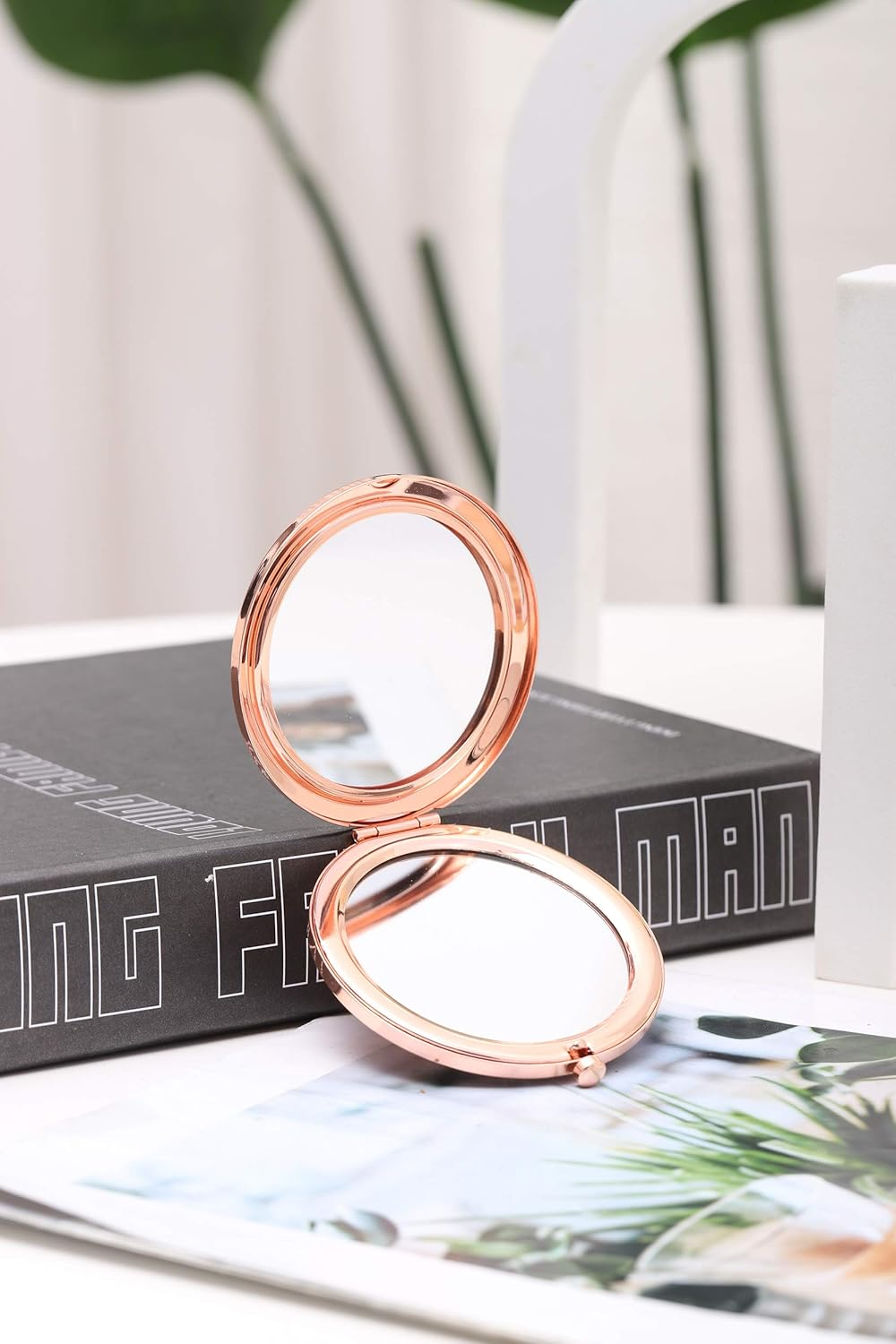 Magnifying Compact Cosmetic Mirror 2.75 Inch round Pocket Makeup Mirror Handheld Travel Compact Mirror for Purse image number 4