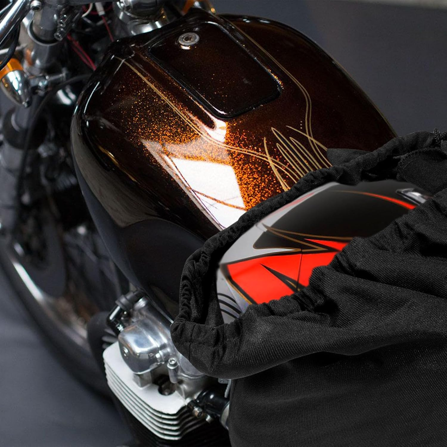 Helmet Protection Storage, Large Capacity Light Weight Drawstring Bag for Riding Bicycle Travel, Folding Sport Travel Bag image number 5