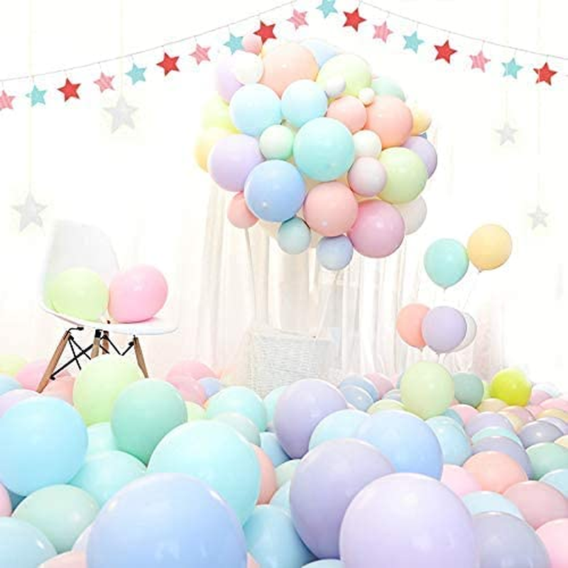 Party Pastel Balloons 100 Pcs 10" Macaron Candy Colored Latex Balloons for Birthday Wedding Engagement Anniversary Christmas Festival Picnic or Any Friends & Family Party Decorations - Multicolor image number 3