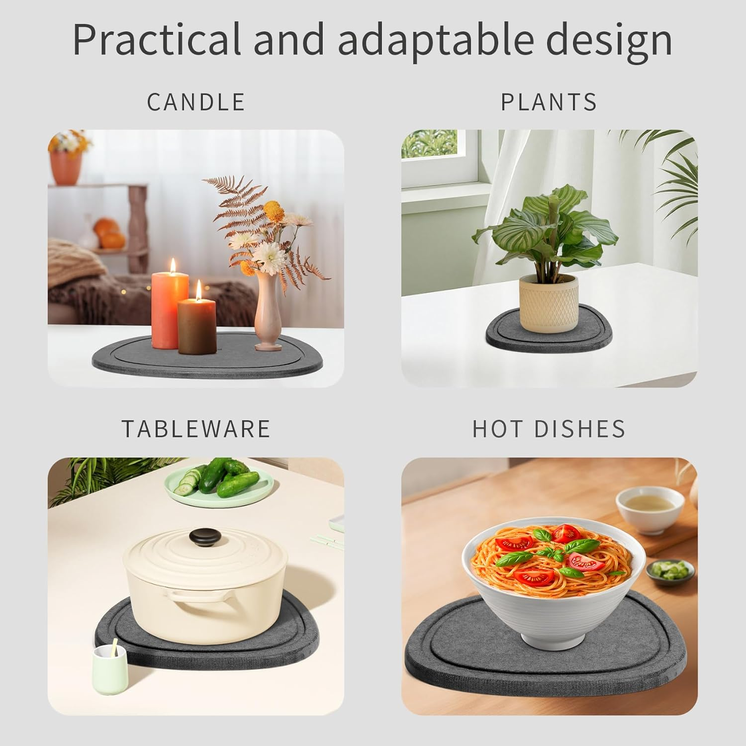 Stone Plant Saucers | Premium Diatomite | Water-Absorbent Planter Trays for Indoor Plants | Flower Pot Saucers | Plant Pot Plate & Drip Tray for Drainage | 2 Pack | Charcoal image number 6