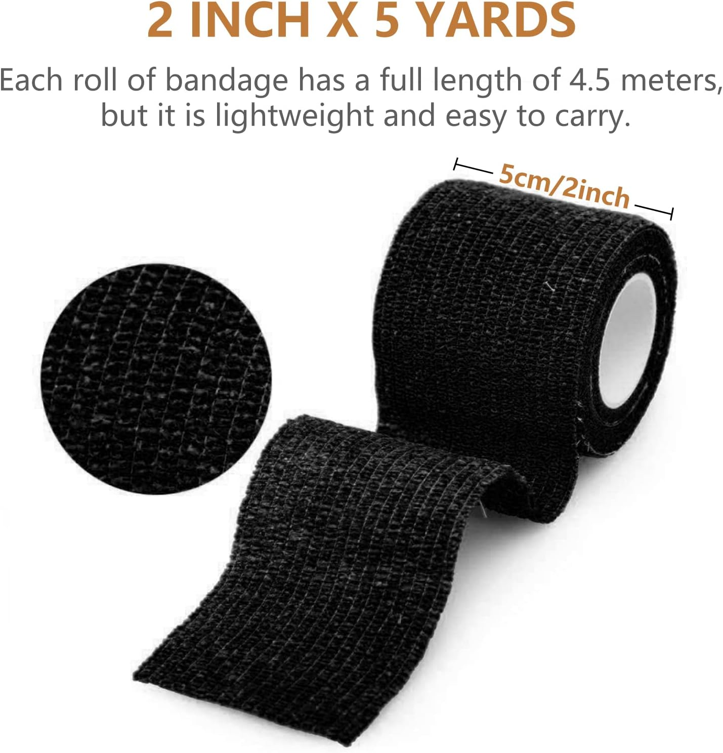 Cohesive Bandage Valuehall 12 Rolls Non-Woven Elastic Bandage Breathable Cohesive Wrap Bandage Waterproof Self Adhesive Bandage First Aid Tape Vet Wrap for Relieve Swelling and Pain V3C09 image number 4