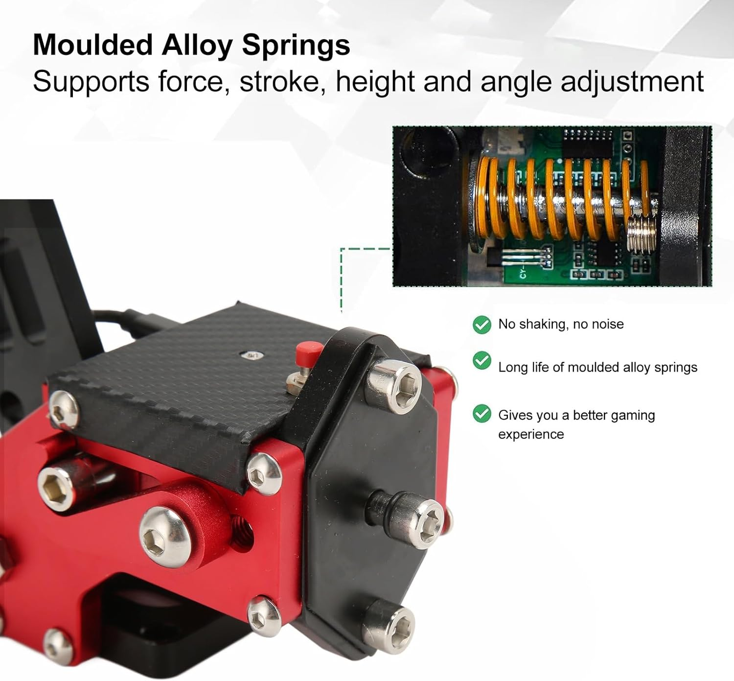 64 Bit USB PC Handbrake, 2 in 1 Sim Racing Game Handbrake, Professional Gaming Peripherals PC Handbrake Non- plus Hall Sensor for G920, Game (Red) image number 3