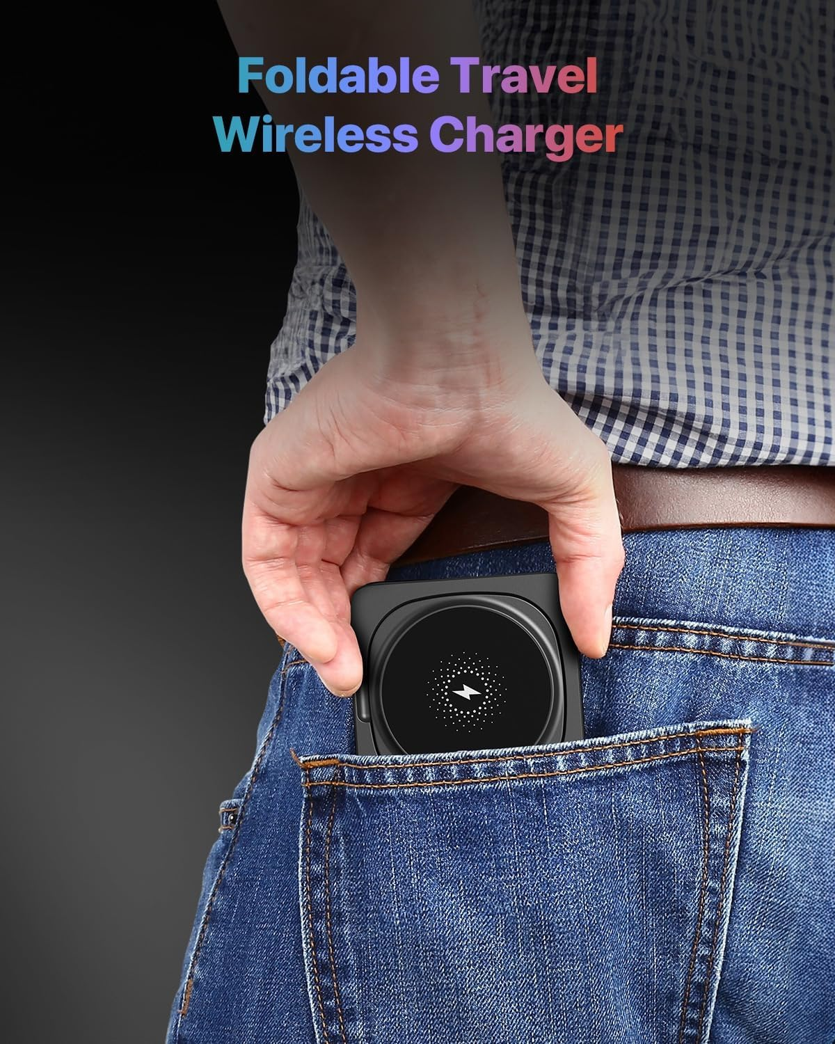 Foldable 3 in 1 Wireless Charging Station for Apple Compatible with Magsafe Charger Stand,Magnetic Wireless Charger Station for Iphone 16 15 14 13 12 Series,Airpods Pro,Apple Watch(Black) image number 4