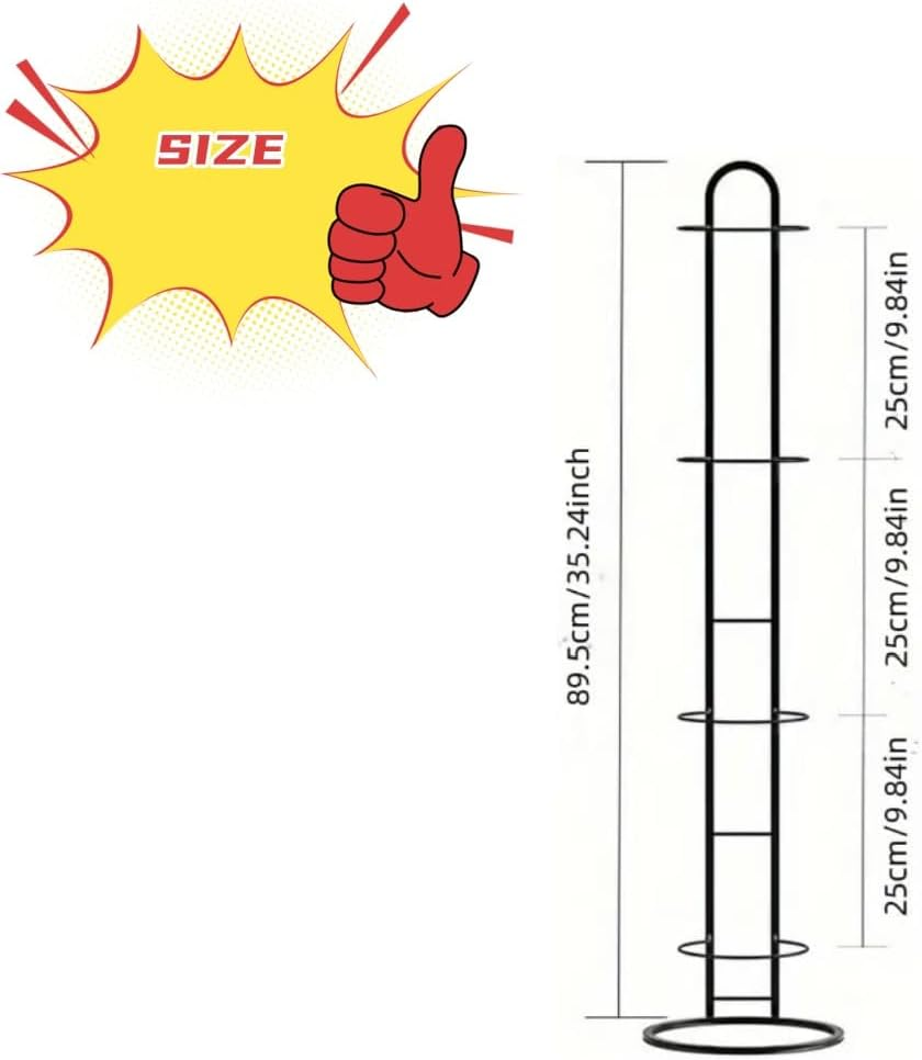 4-Tier Vertical Ball Rack, Movable Ball Sports Equipment Storage Rack, Removable, Space Saving, Suitable for Basketball, Football, Volleyball, Rugby Storage image number 2