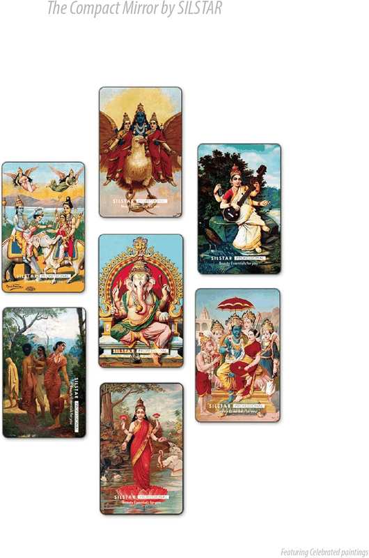 SILSTAR PROFESSIONAL Compact Card Mirror, Unbreakable Acrylic Makeup Mirror, Vanity Mirror Small for Wallet Case, Pocket Mirror_Raja Ravi Varma_Ganapathi 148 image number 6