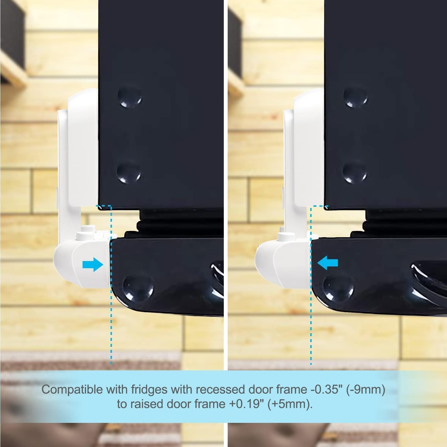 Refrigerator Lock, White Refrigerator Lock for Kids, Child Proof Refrigerator Freezer Door Lock, Child Proof Cabinet Locks, Fridge Lock for Toddlers and Kids, No Tools Need or Drill image number 5