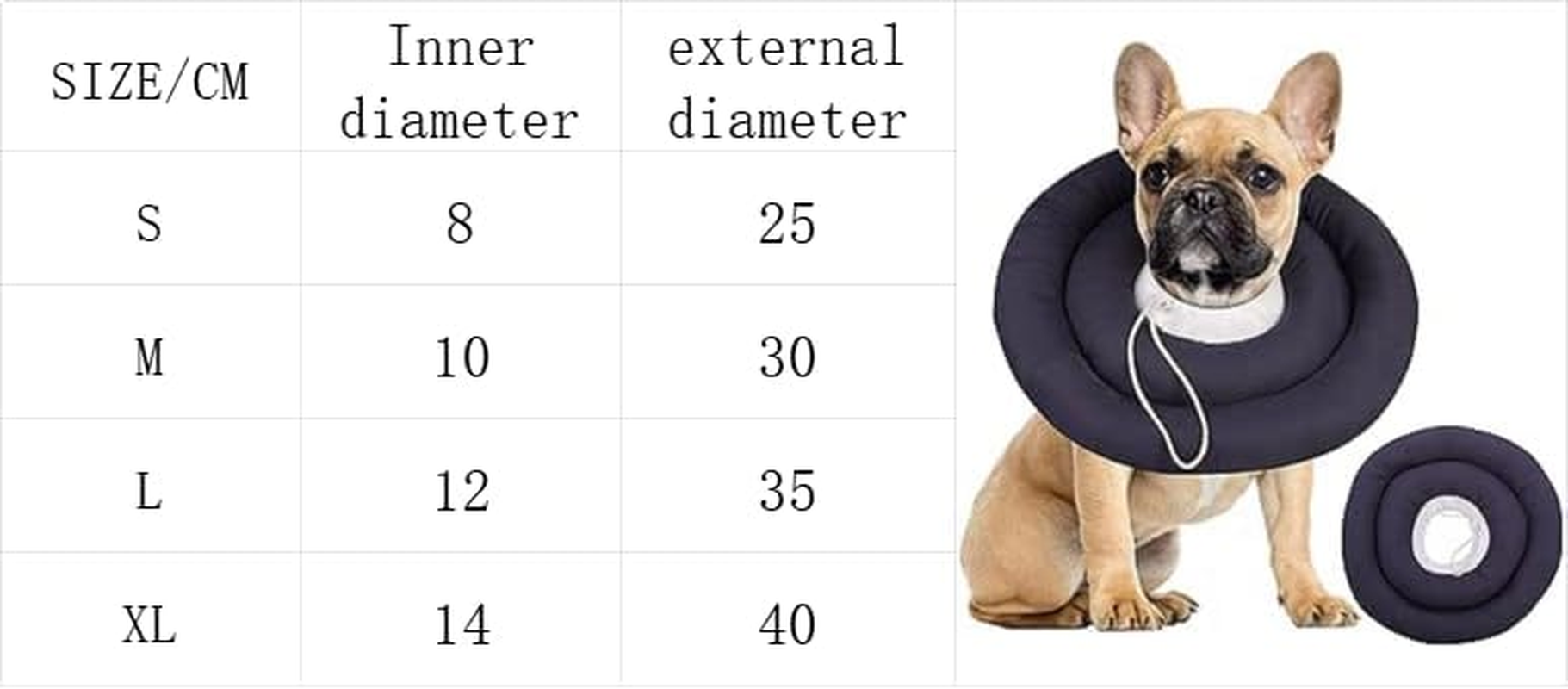 Dog Recovery Collar, Waterproof Soft Dog Cone after Surgery, Comfy Protective Elizabethan Collar Alternative for Dogs Cats, Adjustable Pet Neck Donut Cone Anti-Licking Biting Wounds (Navy Blue, M) image number 1