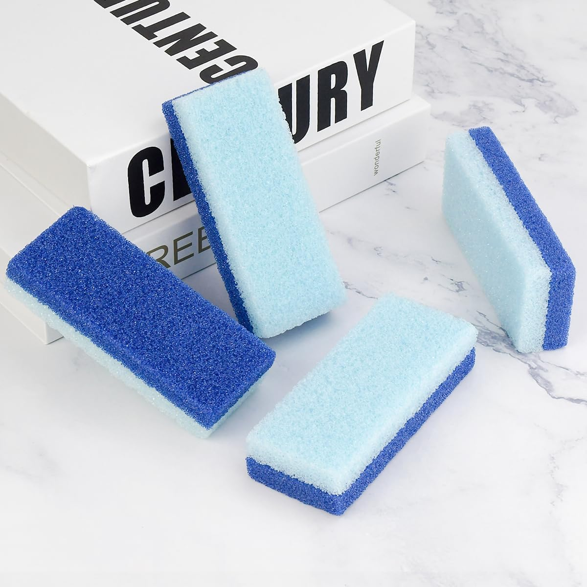 4 Pcs Foot Pumice Stone and Scrubber for Feet and Heels Callus and Dead Skins (Blue) image number 3