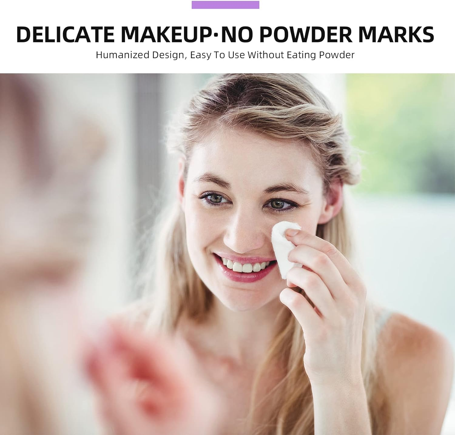 20 PCS Cosmetic Powder Puff, 2.83'' Cotton Triangle Face Makeup Puff Setting for Loose Powder Velvet Soft Body Foundation Portable Wet Dry with Ribbon Band Handle Beauty Tool (Black; White) image number 4