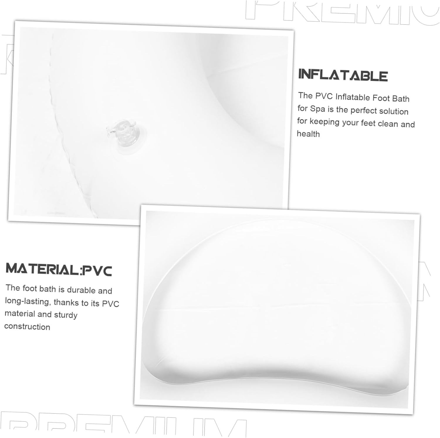 Inflatable Foot Bath Tub Portable Pool Foot Bath for Spa Camping Pattern - Blue image number 2