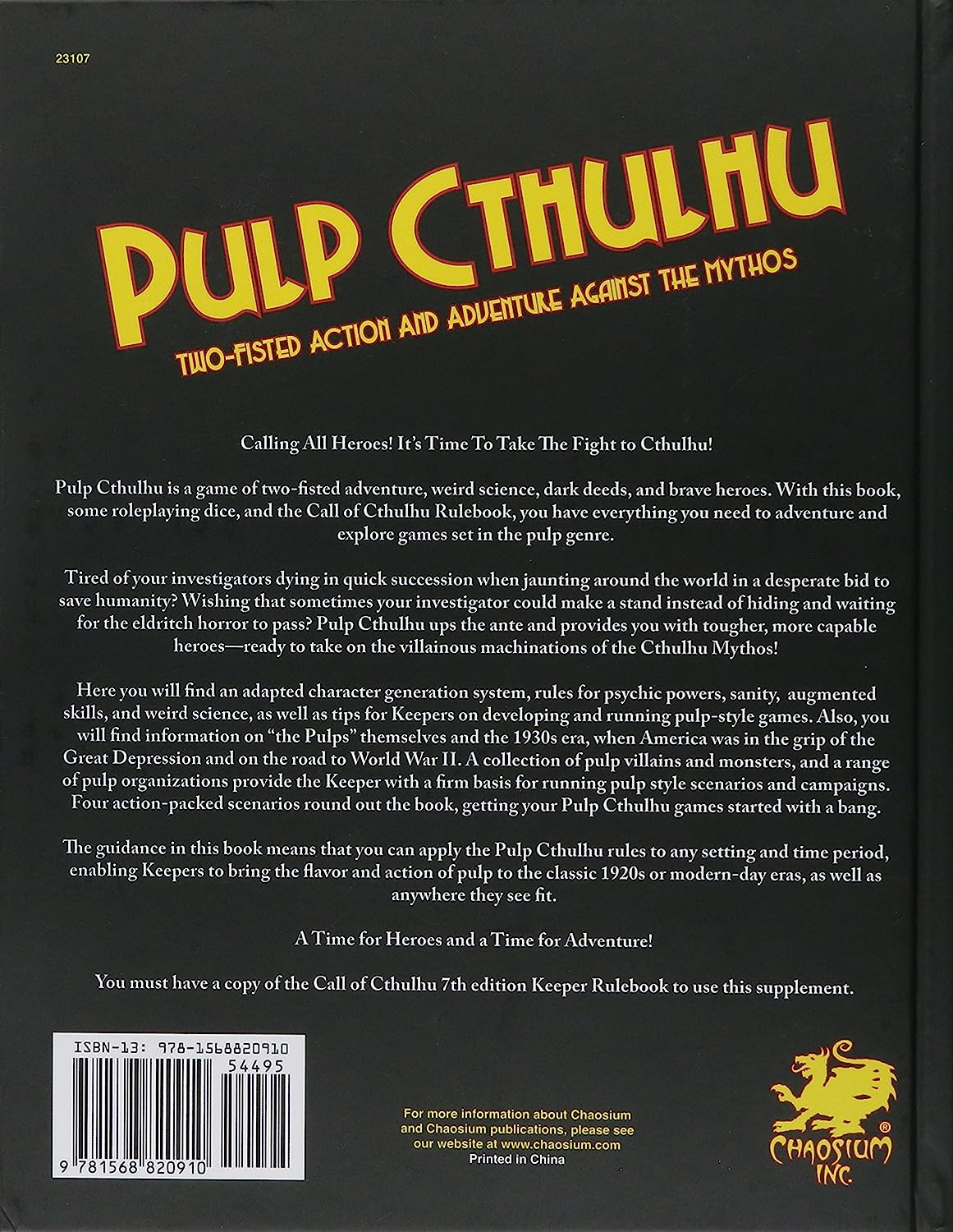 Pulp Cthulhu (Call of Cthulhu Roleplaying): Two-Fisted Action and Adventure against the Mythos image number 3