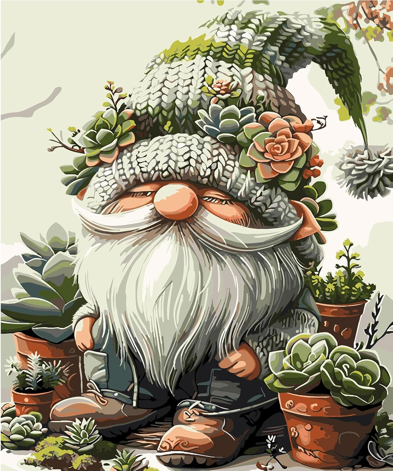 Paint by Numbers Kit for Adults Beginner, Gnomes Adult Paint by Number Kits on Canvas, DIY Acrylic Watercolor Oil Paint by Number for Adults for Home Decor Gift 16X20 Inch image number 1