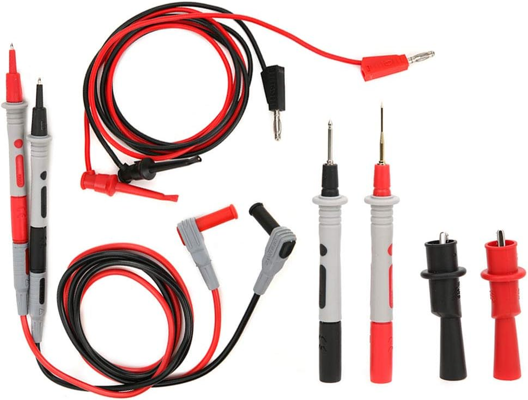 P1308B Test Probe Kit,Heat and Cold Resistant Banana Plug Test, Test Kit Banana Plug to Test Hook Cable Probe Test Clip Set for Multimeter image number 3